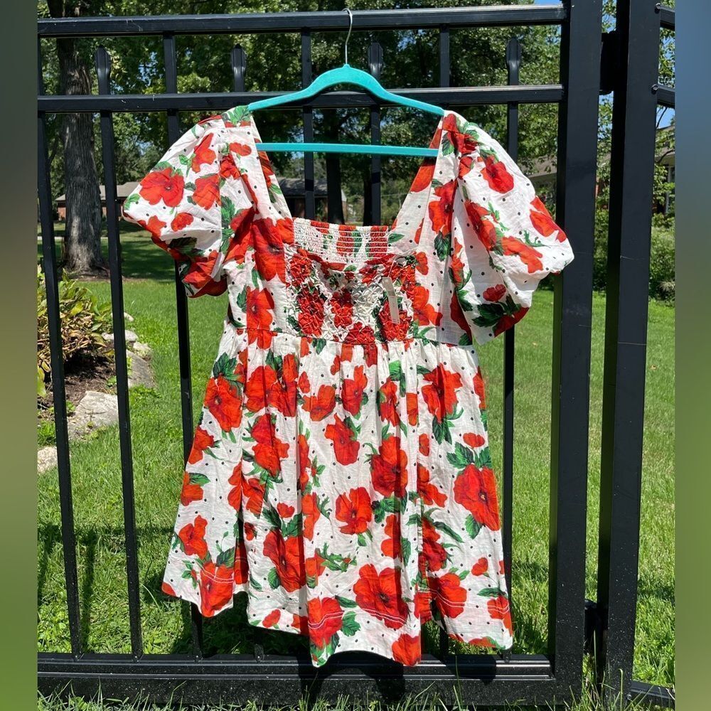 Anthropologie Maeve Floral Square Neck Smocked Babydoll Dress NWT - Picture 9 of 15